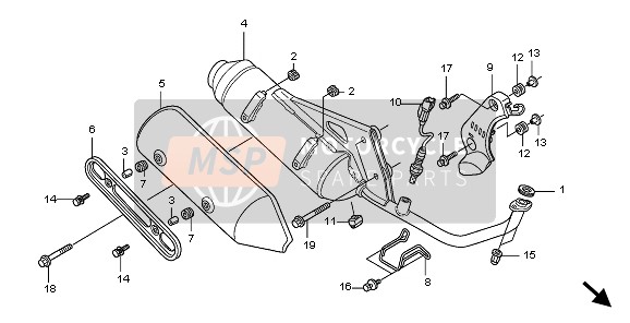 Honda SH125D 2009 EXHAUST MUFFLER for a 2009 Honda SH125D